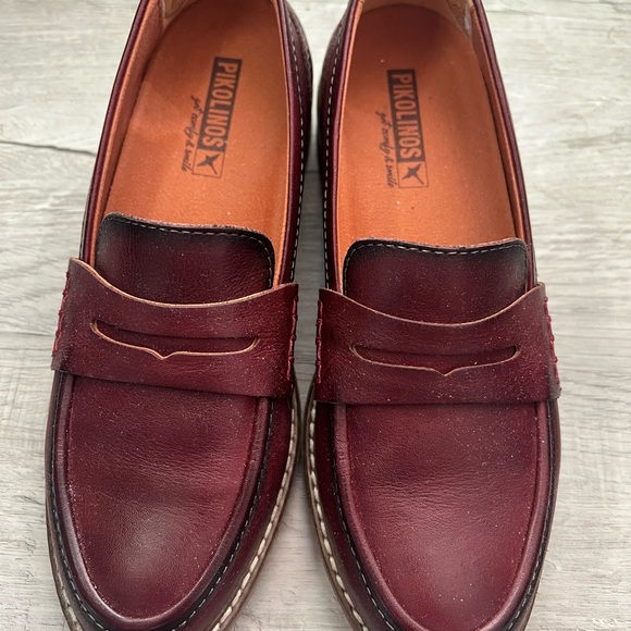 PIKOLINOS ALDAYA W8J-3541 GARNET Leather Loafers - BRAND NEW IN BOX sz 36/6 - Picture 3 of 11